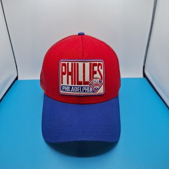 New Era Philadelphia Phillies Mesh Hat Cap MLB 9Forty Snap Back Blue White Red - Picture 1 of 8